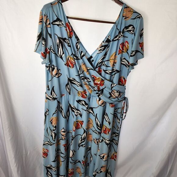 Maggy London Faux Wrap Tulip Dress Size 22 - Picture 3 of 16